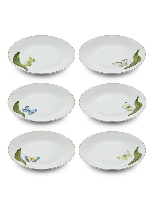 Hermia Set de Platos de Postre Multicolor DNR0063 (6 Piezas) de Porcelana Hermia Set de Platos de Postre Multicolor DNR0063 (6 Piezas) de Porcelana